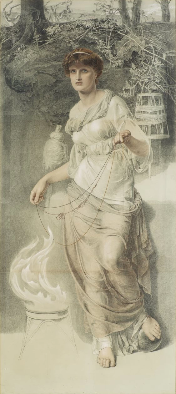 Frederick Sandys-23-Il gomitolo aggrovigliato - Ferens Art Gallery, Hull Museums